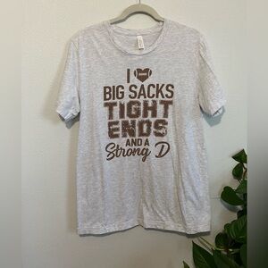 Bella Canvas Gray Graphic T-Shirt Football Size XL